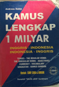 Image of kamus lengkap 1 miliyar :  inggris-Indonesia , Indonesia-inggris